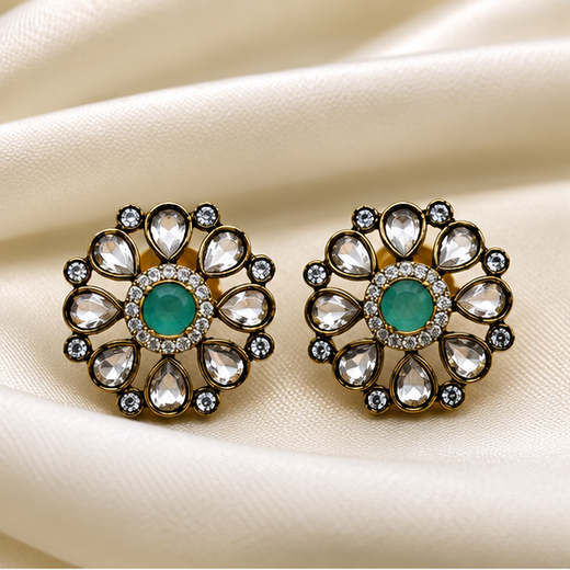 White Stones With Small Mite-Green Studs