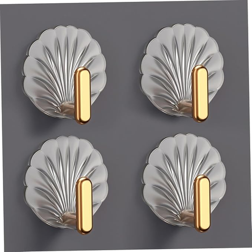 Arcylic Sheel Golden Wall Hook (Pack of 4)