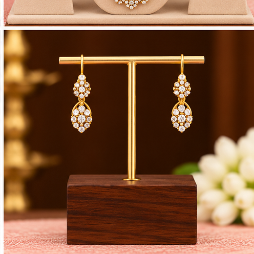 Matte finishing AD stones Floral Long Haram - Image 4