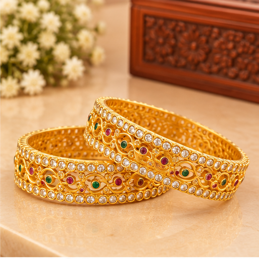 Matte-Gold Bangles - Image 2