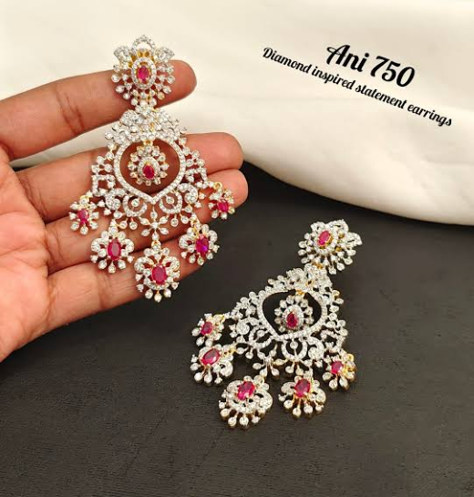 G.J polishing With Pink Stone Jhumka - Image 4