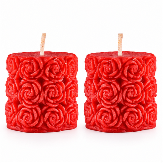 2 Piece Set Rose Piller Candles 🌹🕯️ - Image 4