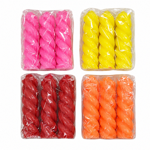12 Piece Multi Colour Big Twisted Candles🕯️ - Image 3