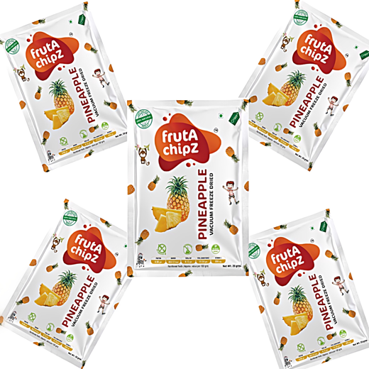 frutA chipZ Dried Pineapple Fruit Chips for Kids and Adults |100% Natural | Healthy Pineapple Fruit Chips |Fruit Slices |Pack of 5|100 Gms|Ready to Eat| - Image 4