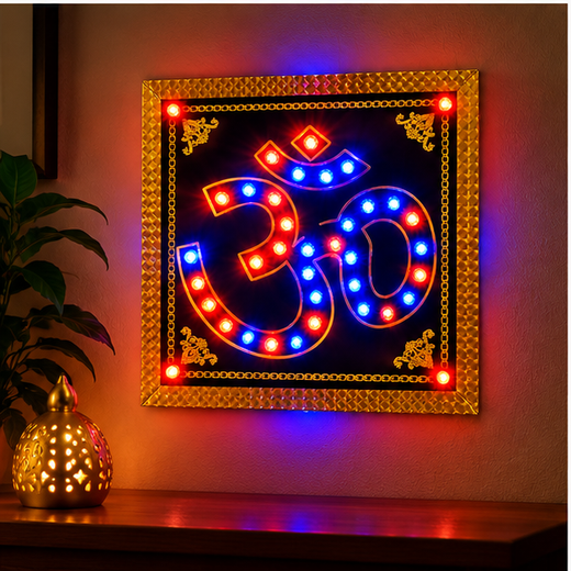 Orbit Om With Multicolour Lighting Wall Hanging (Size: 22cm) 🕉️ - Image 4