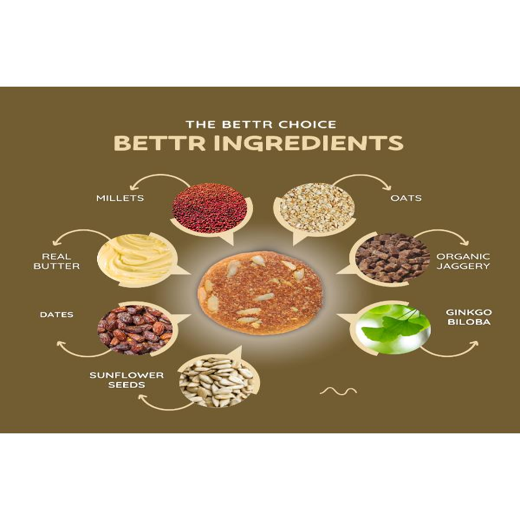 The Bettr Choice Date Delight Millet Cookies - Wholesome 100% Oats & Millet Blend with Dates, Organic Jaggery, Ragi, Cocoa, Ginkgo Biloba, Sunflower Seeds, No Added Refined Sugar - 2 Pack - Image 3