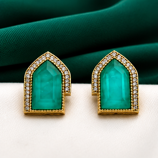 Mint-Green Moissanite Earring