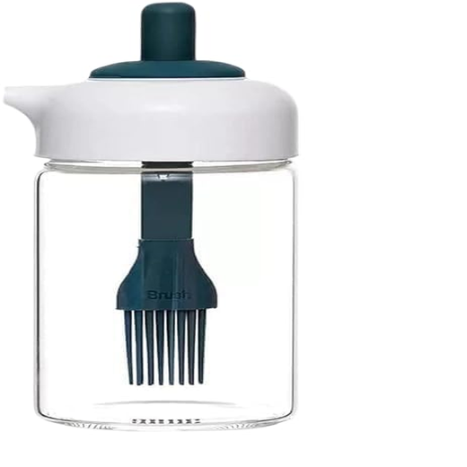 2 In 1 Oil Dispenser Condiment Jar With Silicone Brush - Image 2