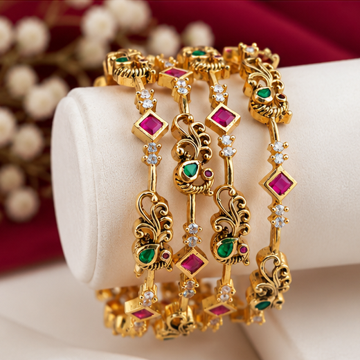 4-Piece Matte Finish Bangles | Artificial Jewellery - Image 4