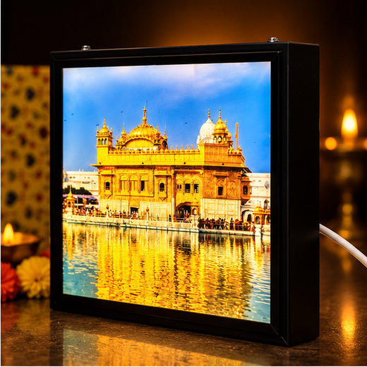 Golden Temple Lighting Showpiece Wall Hanging (DF88) (Size: 20*20 Cm) - Image 2