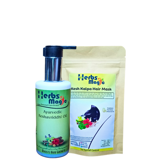 Herbs Magic Ayurvedic Keshavriddhi Hair Oil & Kesh Kalpa Hair Mask | Complete Hair Care combo for increasing Hairfall - Image 3