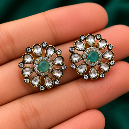 White Stones With Small Mite-Green Studs - Image 3