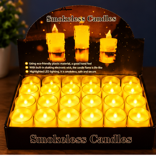 Crystal Candle 🕯️- (24 Piece Box) Size: 9cm