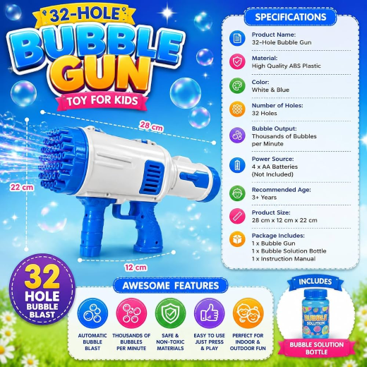 32 Hole Rocket Bubble Gun - Image 4