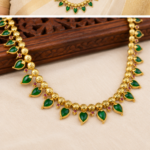 Matte finishing Kerala Palaka long haram Necklace - Image 3
