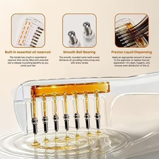 Scalp Massager Hair Oil Applicator Comb with Roller Tips - Image 3