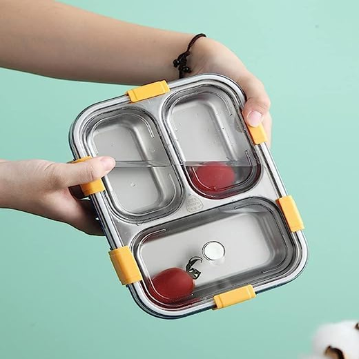 3 Compartment Stainless Steel Lunch Box - Image 4