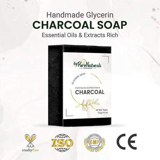 Organic, Mesmerizing, and Natural Glycerin Made Charcoal Soap For Men WomenPack of 2 - Image 2