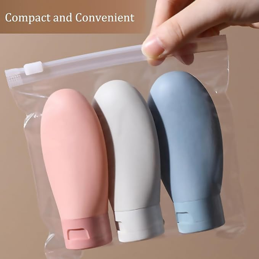 3Pcs Travel Makeup Empty Silicone Bottle