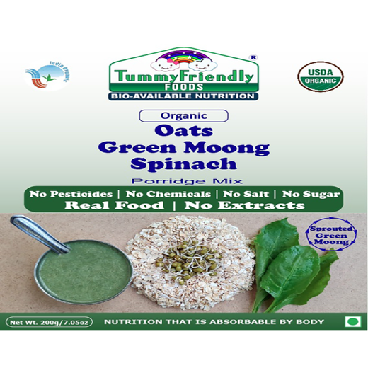 Oats, Green Moong, Spinach Porridge Mix