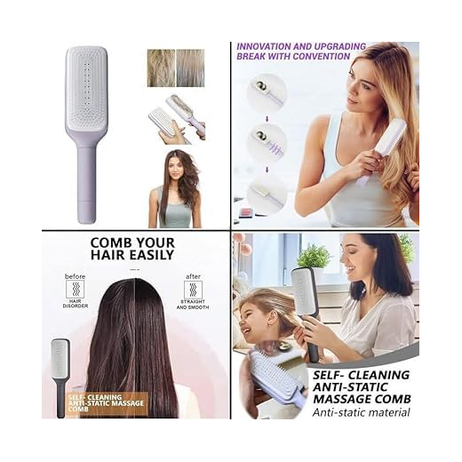 Self-Cleaning Hair Brush Comb - Image 3