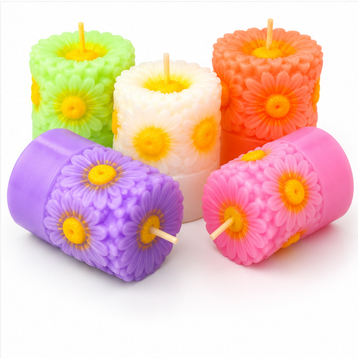5 Piece Sunflower Piller Candle (Pack of 5) (AF-501) 🌻 - Image 4