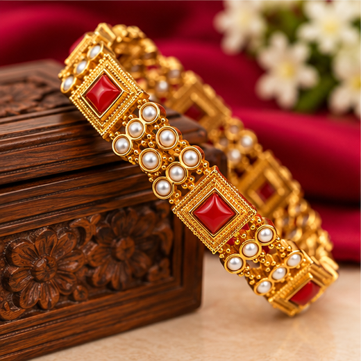 Premium Matte Finishing With Coral Bangles - Image 3
