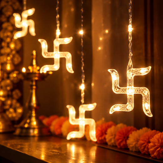6*6 Swastik Curtain Light With Different Flashing Modes - Image 3