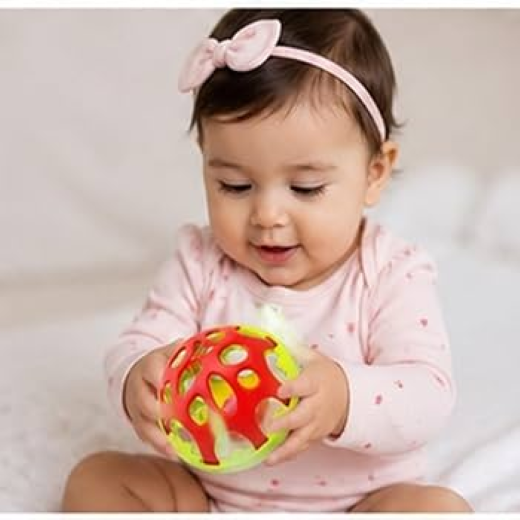 Soft Ball Rattle Teether For Baby Bath Toy Safe Non-Toxic Plastic Col - Image 2