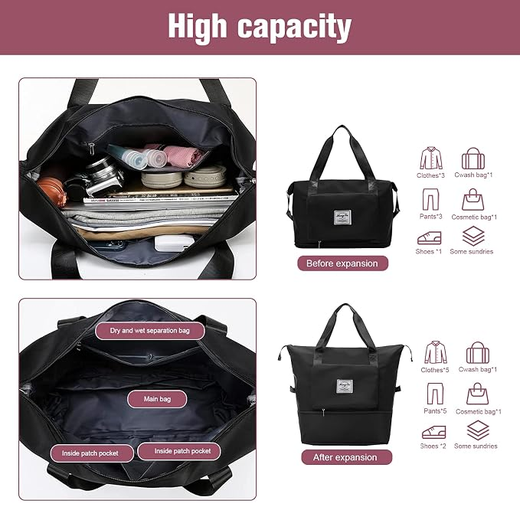 Waterproof Folding Carry Luggage Bag with Pocket - Image 2