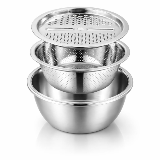 3-in-1 Kitchen Multifunctional Stainless Steel Bowl