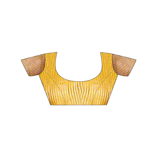 Yellow Tissue Silk Woven Saree - Image 2