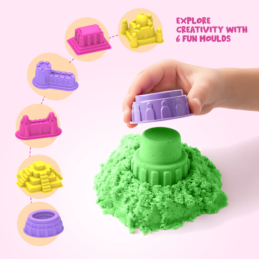 FLYI Wonder Sand with 6 Moulds – Creative Play Set (3+ Years) - Image 4