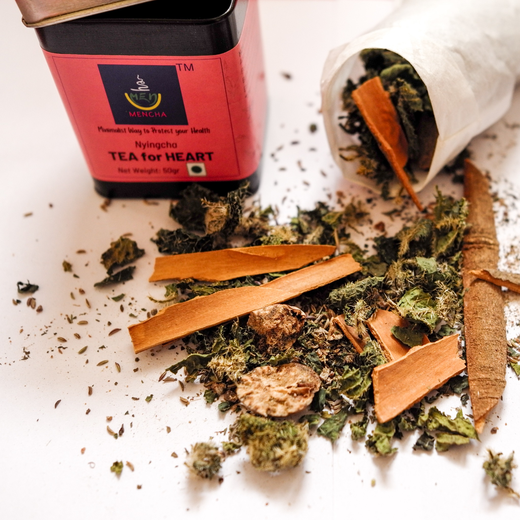 MENCHA - Heart Tea Tin 50gr - Caffeine Free - Himalayan Herbal Blend for Support Heart Health | Help for High Blood Pressure | Antioxidant - Image 3