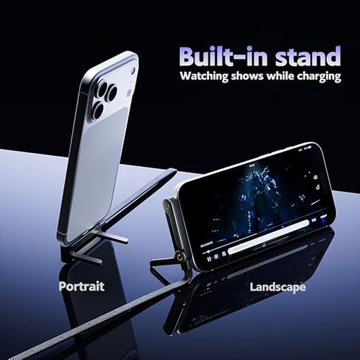 Braided Cable with Foldable Stand USB C - Image 3