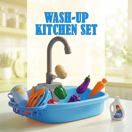FLYI Kids Kitchen Sink Playset – Pretend Wash & Play Toy(3+ Years) - Image 2