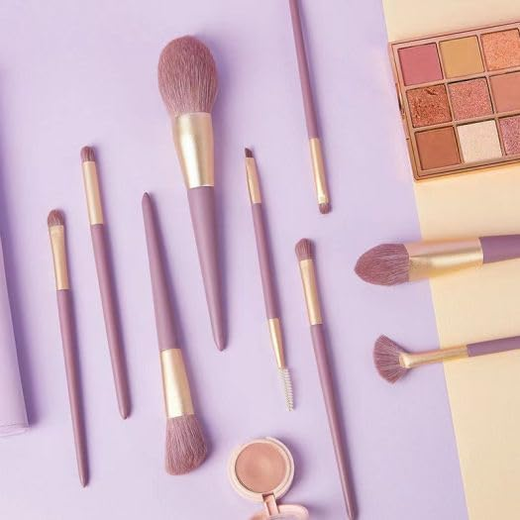 Set 9 Pcs Professional Everyday Makeup Brushes Set - Image 4