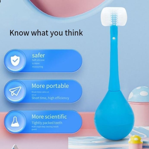 3 Sides Soft Silicone Children Toothbrush - Image 4