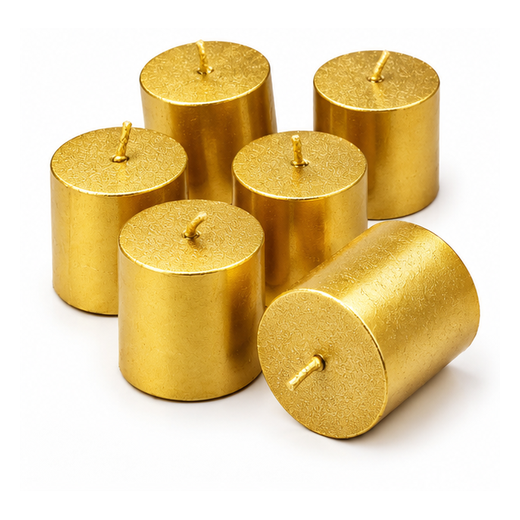 6pc Golden Candle (Pack of 6) (Size: 1.5*1.5 Inch) 🕯️ - Image 2