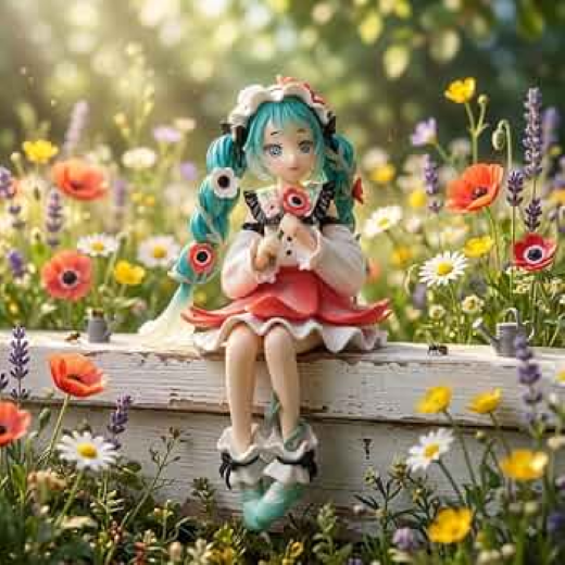 Miku Action fiqure with flower - Image 2
