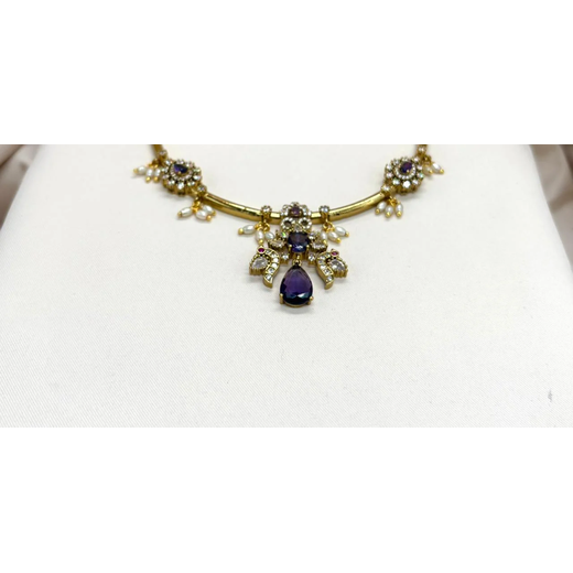 Victorian Purple stone Short Necklace - Image 2
