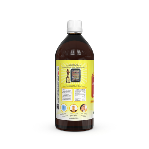 Dr. Patkar's Apple Cider Vinegar with Mother Vinegar | Unfiltered & Undiluted | Suitable for Weight Loss & Improved Immunity (With Mother) 500ml  (Pack of 2) - Image 2