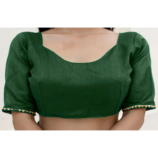 Green Silk Foil Printed Saree - Image 2