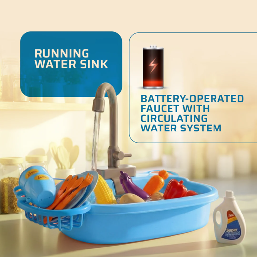 FLYI Kids Kitchen Sink Playset – Pretend Wash & Play Toy(3+ Years) - Image 3