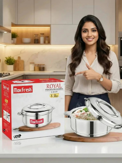 Max Fresh Royal Stainless Steel Casserole – 1000 ml