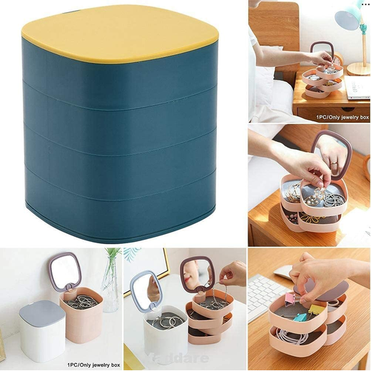 Plastic Rotating Jewelry Organizer Box - Image 3
