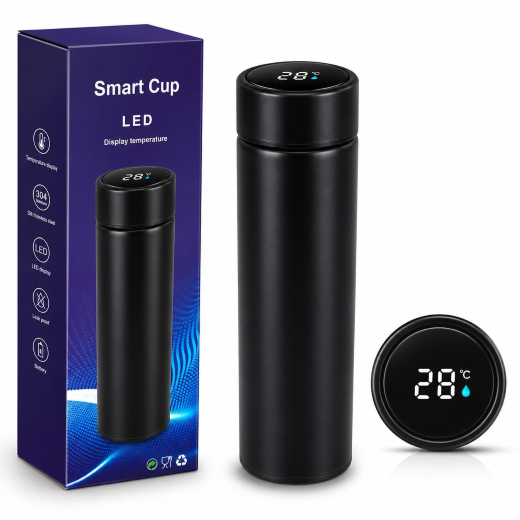 Black Temperature Flask Bottle - Image 3