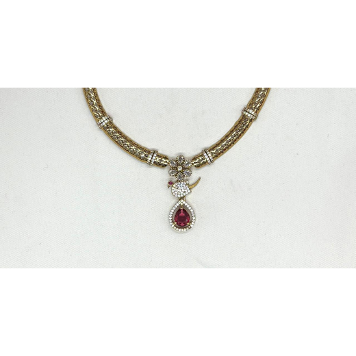 Victorian finishing Red Stone Parrot Designed Kanti - Image 2
