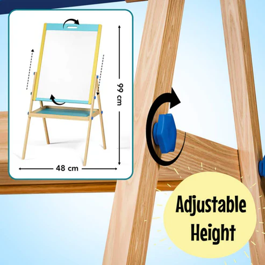 FLYI 3-in-1 Wooden White Board ,Chalk Board & Magnetic - Image 4