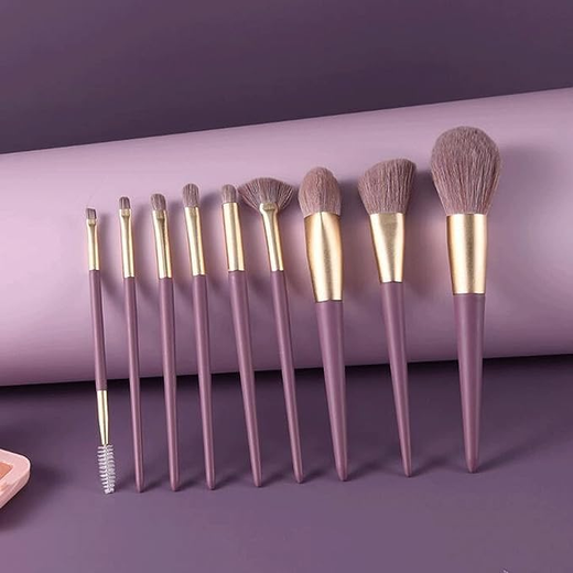 Set 9 Pcs Professional Everyday Makeup Brushes Set - Image 2